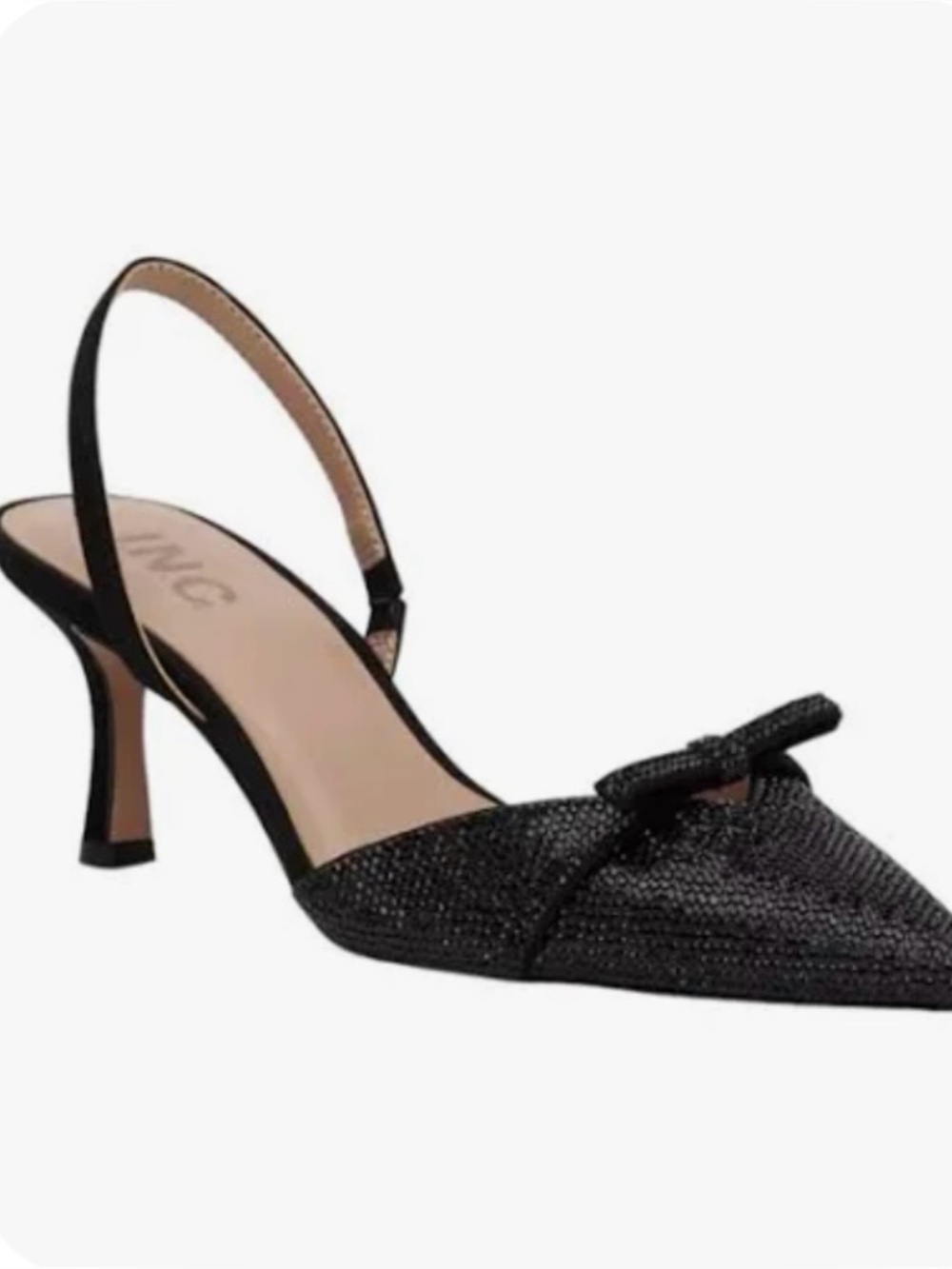 INC International Concepts Women’s Slingback Pointed Heel with Bow